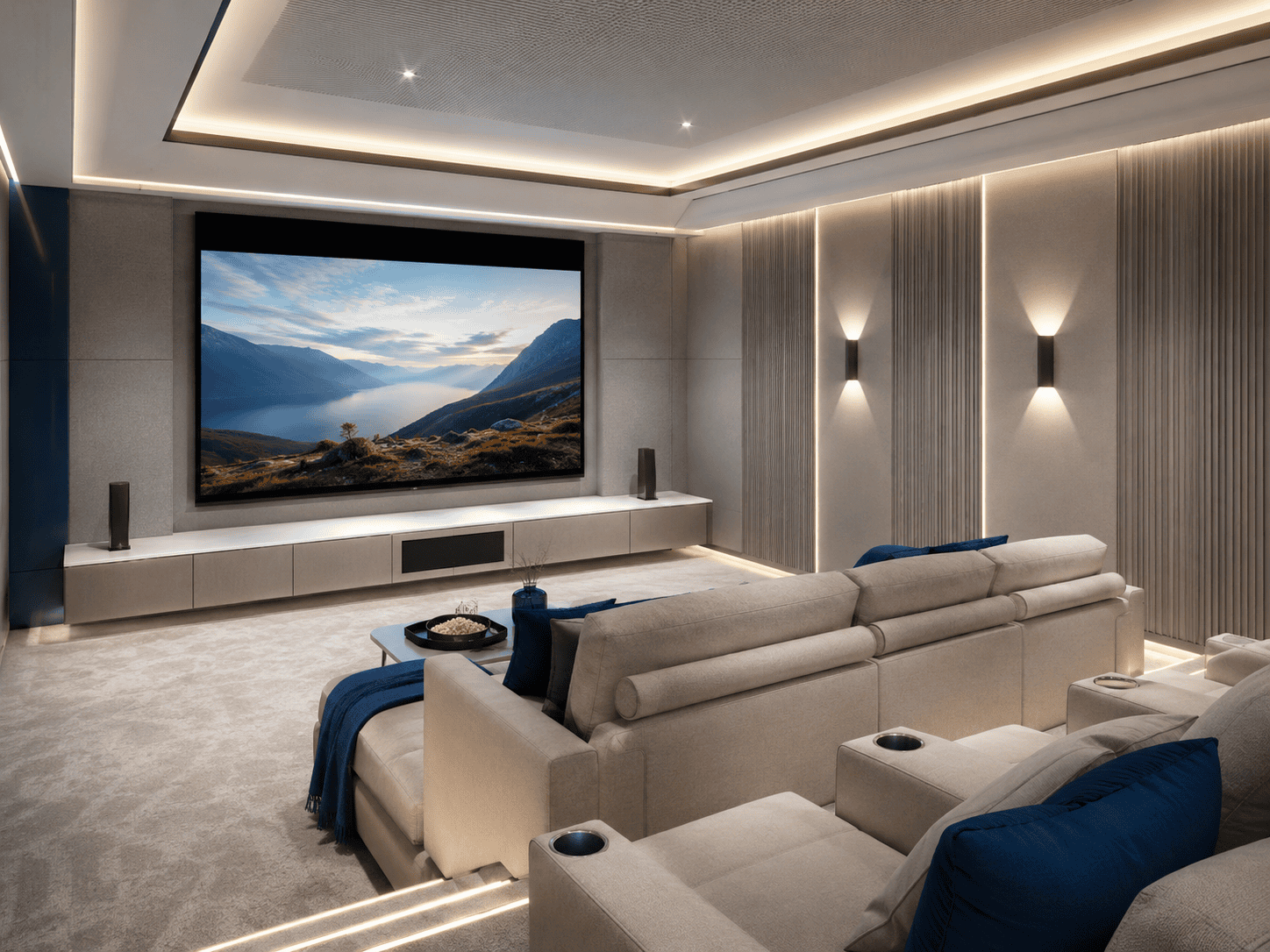 Dedicated private cinema room in a luxury property