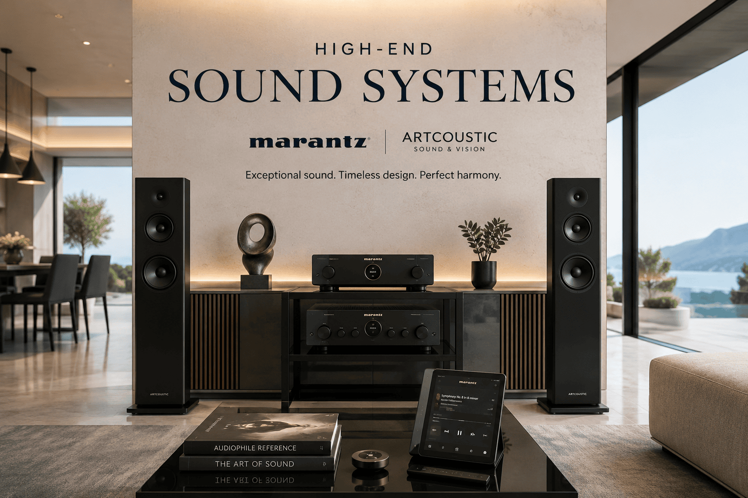 High-end stereo system in a luxury Marbella home