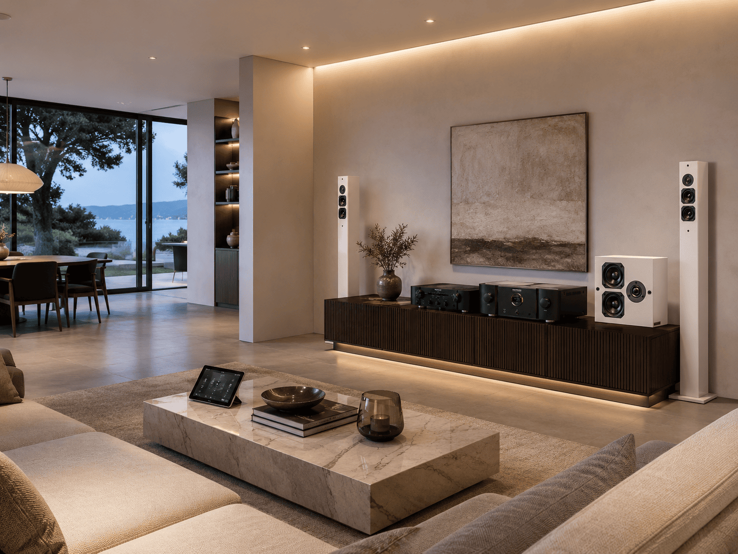 High-end audio system installed in a luxury Marbella home