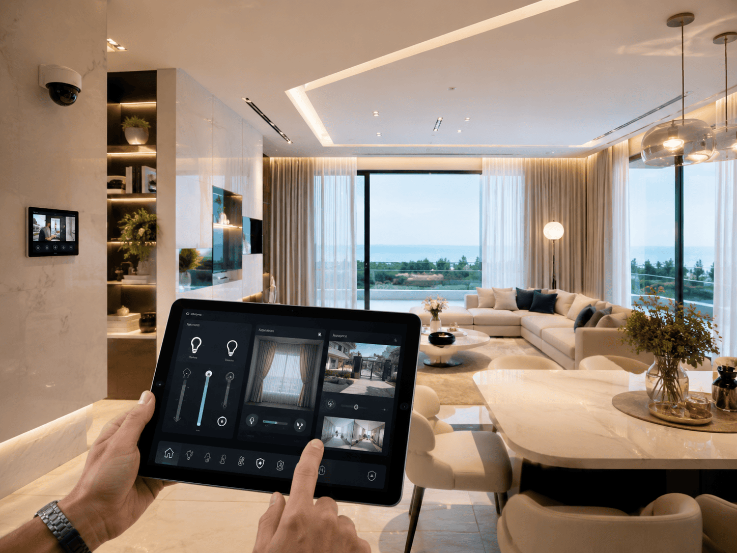 Smart home control interface for lighting, curtains, climate and security